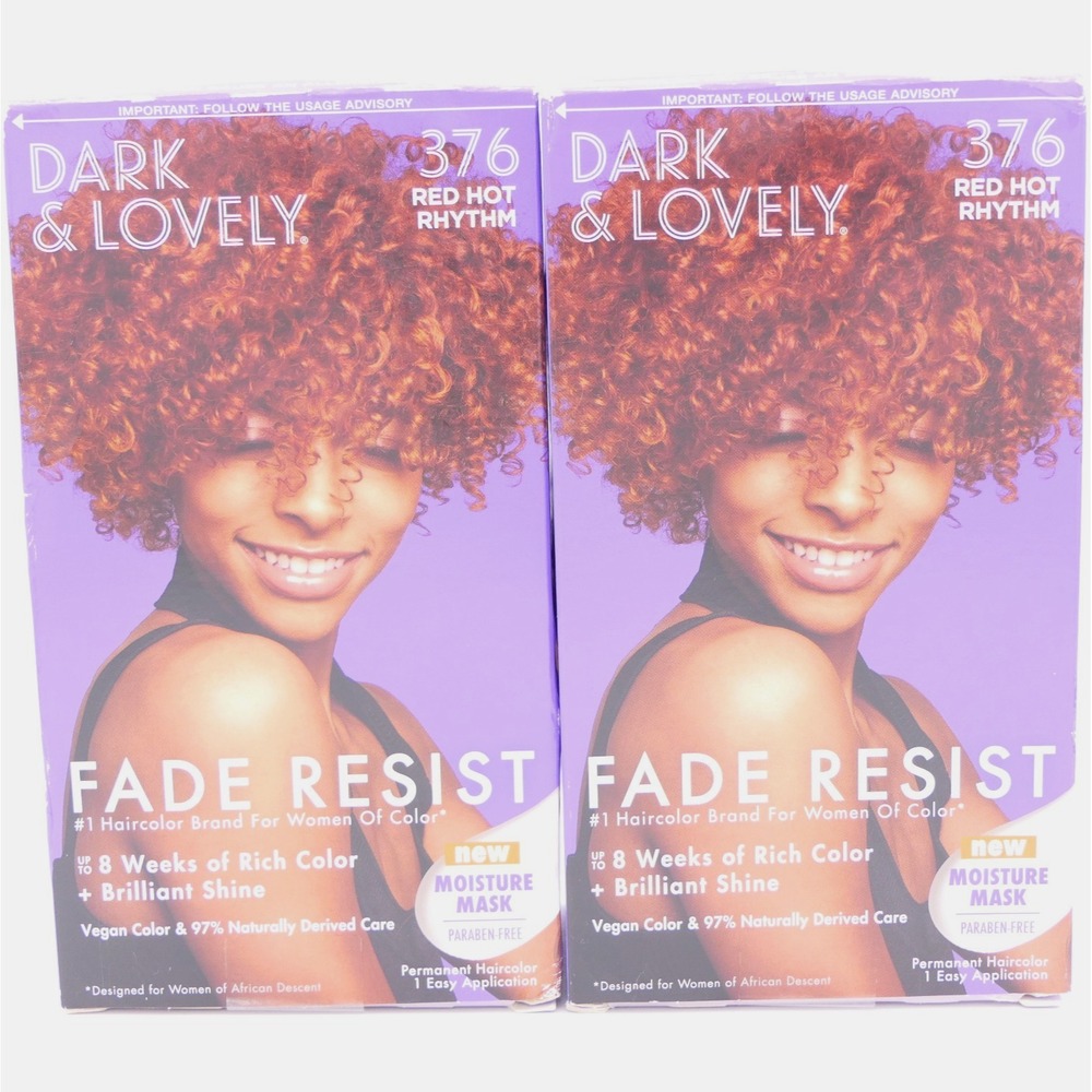 Dark & Lovely Fade Resist 376 Red Hot Rhythm 2 Pack Permanent Vegan Hair Color